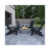 Promo 😀 Set of 4 Charlestown All Weather Poly Resin Folding Adirondack Chair in Black by Belnick ✨