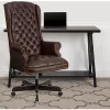 Hot Sale 🔥 High Back Traditional Fully Tufted Executive Swivel Ergonomic Office Chair with Arms by Belnick 🔥