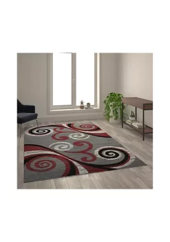 Budget 🛒 Valli Collection 6' x 9' Red Abstract Area Rug - Olefin Rug with Jute Backing - Hallway, Entryway, Bedroom, Living Room by Belnick 🔔