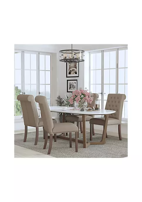 Cheapest π₯ Set of 4 HERCULES Series Beige LeatherSoft Parsons Chairs with Rolled Back, Accent Nail Trim and Walnut Finish by Belnick β€οΈ 1 Cheapest π₯ Set of 4 HERCULES Series Beige LeatherSoft Parsons Chairs with Rolled Back, Accent Nail Trim and Walnut Finish by Belnick β€οΈ
