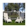 Coupon 😀 Set of 2 Sawyer Modern All Weather Poly Resin Wood Adirondack Chairs with Foot Rests in White by Belnick ❤️