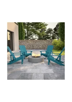 Coupon 🔥 Set of 4 Charlestown All Weather Poly Resin Wood Adirondack Chairs in Sea Foam by Belnick 🔔