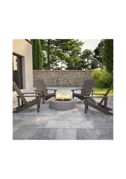 Hot Sale 🧨 Set of 4 Charlestown All Weather Poly Resin Wood Adirondack Chairs in Gray by Belnick ⌛