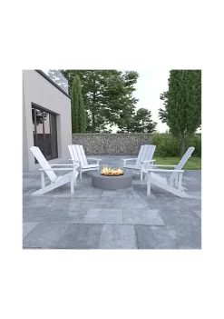 Promo ❤️ Set of 4 Charlestown All Weather Poly Resin Wood Adirondack Chairs in White by Belnick 🔥
