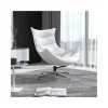 Promo 🎉 Creamy White LeatherSoft Swivel Cocoon Chair by Belnick ✔️