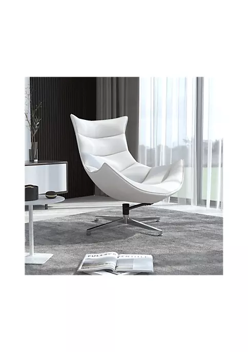 Promo 🎉 Creamy White LeatherSoft Swivel Cocoon Chair by Belnick ✔️ 2 Promo 🎉 Creamy White LeatherSoft Swivel Cocoon Chair by Belnick ✔️ - Image 2