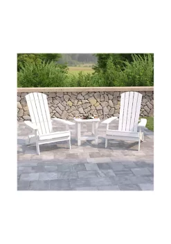 Cheap 🥰 2 Pack Charlestown All Weather Poly Resin Folding Adirondack Chair with Side Table by Belnick 🌟