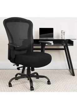 Promo 🤩 HERCULES Series 24/7 Intensive Use Big & Tall 400 lb. Rated Black Mesh Multifunction Synchro-Tilt Ergonomic Office Chair by Belnick ✔️