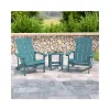 Discount 🤩 2 Pack Charlestown All Weather Poly Resin Wood Adirondack Chairs with Side Table in Sea Foam by Belnick 🎁