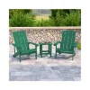 Deals 🧨 2 Pack Charlestown All Weather Poly Resin Wood Adirondack Chairs with Side Table in Green by Belnick ⌛