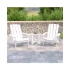 Cheap 🎁 2 Pack Charlestown All Weather Poly Resin Wood Adirondack Chairs with Side Table in White by Belnick 😉