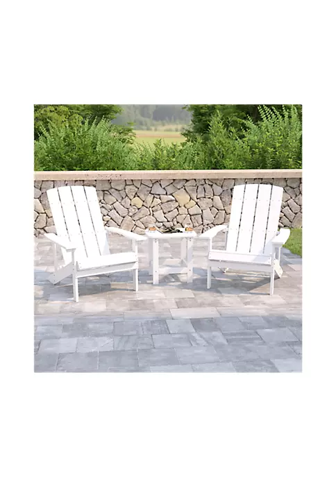 Cheap 🎁 2 Pack Charlestown All Weather Poly Resin Wood Adirondack Chairs with Side Table in White by Belnick 😉 1 Cheap 🎁 2 Pack Charlestown All Weather Poly Resin Wood Adirondack Chairs with Side Table in White by Belnick 😉