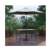 Best reviews of 😀 3 Piece Outdoor Patio Table Set 30" x 48" Synthetic Teak Patio Table with Gray Umbrella and Base by Belnick ❤️