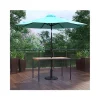 Discount ⭐ 3 Piece Outdoor Patio Table Set 30" x 48" Synthetic Teak Patio Table with Teal Umbrella and Base by Belnick 👏