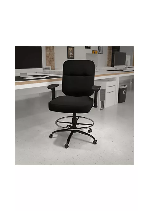 Hot Sale ❤️ HERCULES Series Big & Tall 400 lb. Rated Black Fabric Rectangular Back Ergonomic Draft Chair with Adjustable Arms by Belnick 🥰 1 Hot Sale ❤️ HERCULES Series Big & Tall 400 lb. Rated Black Fabric Rectangular Back Ergonomic Draft Chair with Adjustable Arms by Belnick 🥰