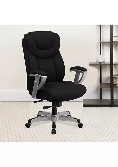 Best deal ๐ HERCULES Series Big & Tall 400 lb. Rated Black Fabric Executive Ergonomic Office Chair with Silver Adjustable Arms by Belnick ๐ 2 Best deal ๐ HERCULES Series Big & Tall 400 lb. Rated Black Fabric Executive Ergonomic Office Chair with Silver Adjustable Arms by Belnick ๐ - Image 2