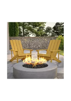 Brand new 🎁 Set of 2 Charlestown All Weather Poly Resin Wood Adirondack Chairs in Yellow by Belnick 🎉