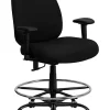 Discount ✨ HERCULES Series Big & Tall . Rated Black Fabric Ergonomic Drafting Chair with Adjustable Back Height and Arms by Belnick ✨