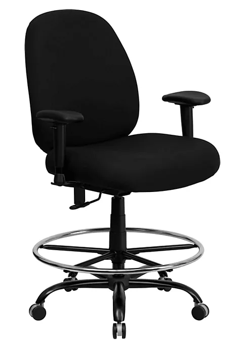 Discount ✨ HERCULES Series Big & Tall . Rated Black Fabric Ergonomic Drafting Chair with Adjustable Back Height and Arms by Belnick ✨ 1 Discount ✨ HERCULES Series Big & Tall . Rated Black Fabric Ergonomic Drafting Chair with Adjustable Back Height and Arms by Belnick ✨