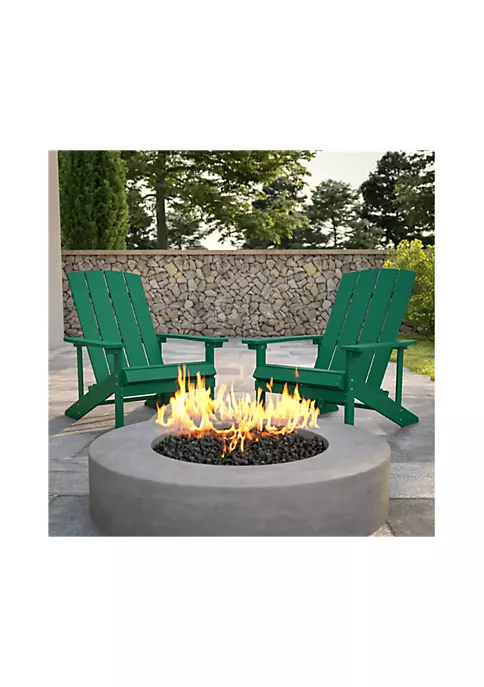Buy π₯ Set of 2 Charlestown All Weather Poly Resin Wood Adirondack Chairs in Green by Belnick π 2 Buy π₯ Set of 2 Charlestown All Weather Poly Resin Wood Adirondack Chairs in Green by Belnick π - Image 2