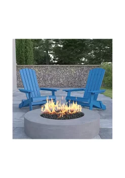 Best Sale 𧨠Set of 2 Charlestown All Weather Poly Resin Folding Adirondack Chair in Blue by Belnick π