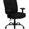 Hot Sale 🌟 HERCULES Series Big & Tall. Rated Black Fabric Rectangular Back Ergonomic Office Chair with Arms by Belnick ❤️