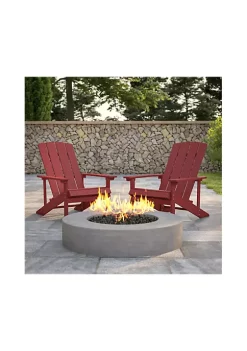 Best deal π Set of 2 Charlestown All Weather Poly Resin Wood Adirondack Chairs in Red by Belnick β