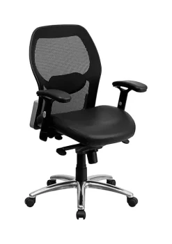 Discount π Mid-Back Black Super Mesh Executive Swivel Office Chair with LeatherSoft Seat, Knee Tilt Control and Adjustable Lumbar & Arms by Belnick β¨ 5 Discount π Mid-Back Black Super Mesh Executive Swivel Office Chair with LeatherSoft Seat, Knee Tilt Control and Adjustable Lumbar & Arms by Belnick β¨ -Belnick Sales Shop Belk 1521