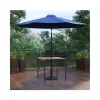 Best reviews of 😀 3 Piece Outdoor Patio Table Set 35" Square Synthetic Teak Patio Table with Navy Umbrella and Base by Belnick 👍