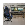 Best deal 👍 Gaming Desk and Blue Footrest Reclining Gaming Chair Set - Cup Holder/Headphone Hook/Removable Mouse Pad Top/Wire Management by Belnick ✔️