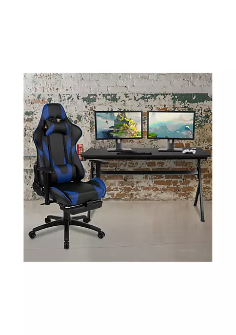 Best deal π Gaming Desk and Blue Footrest Reclining Gaming Chair Set - Cup Holder/Headphone Hook/Removable Mouse Pad Top/Wire Management by Belnick βοΈ 2 Best deal π Gaming Desk and Blue Footrest Reclining Gaming Chair Set - Cup Holder/Headphone Hook/Removable Mouse Pad Top/Wire Management by Belnick βοΈ - Image 2