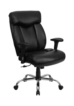 Best Sale 👏 HERCULES Series Big & Tall 400 lb. Rated Black LeatherSoft Executive Ergonomic Office Chair with Full Headrest & Arms by Belnick ⭐