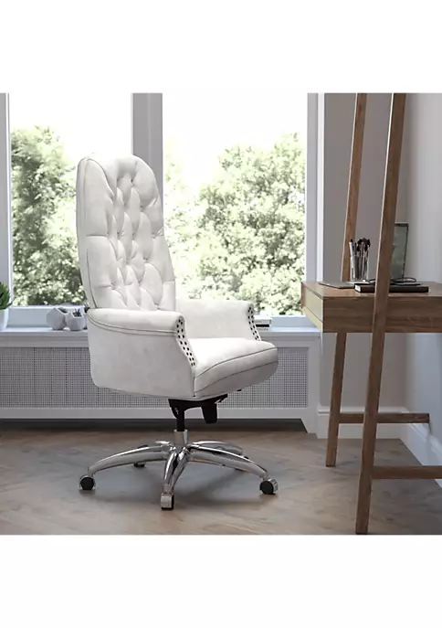 Flash Sale π High Back Traditional Tufted White LeatherSoft Multifunction Executive Swivel Ergonomic Office Chair with Arms by Belnick π 2 Flash Sale π High Back Traditional Tufted White LeatherSoft Multifunction Executive Swivel Ergonomic Office Chair with Arms by Belnick π - Image 2