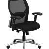 Cheapest 🎉 Mid-Back Black Super Mesh Executive Swivel Office Chair with Knee Tilt Control and Adjustable Lumbar & Arms by Belnick ⌛