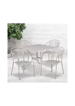 Outlet ✔️ Commercial Grade 35.5" Square Indoor Outdoor Steel Patio Table Set with 4 Round Back Chairs by Belnick ✔️ 9 Outlet ✔️ Commercial Grade 35.5" Square Indoor Outdoor Steel Patio Table Set with 4 Round Back Chairs by Belnick ✔️ -Belnick Sales Shop Belk 1584