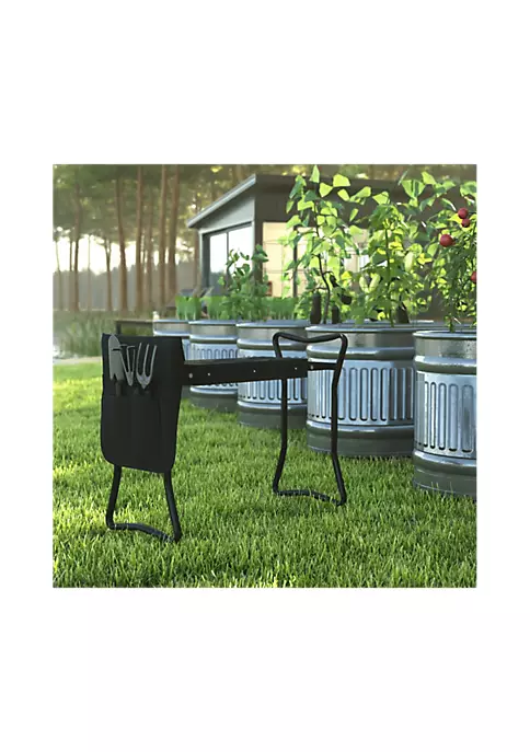 Promo π Black Foldable Garden Kneeler Black Padded Gardening Bench for Kneeling or Sitting with Removable Tool Bag Pouch by Belnick π 2 Promo π Black Foldable Garden Kneeler Black Padded Gardening Bench for Kneeling or Sitting with Removable Tool Bag Pouch by Belnick π - Image 2