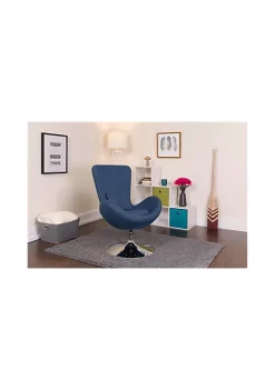 Hot Sale 👍 Egg Series Blue Fabric Side Reception Chair by Belnick ✔️