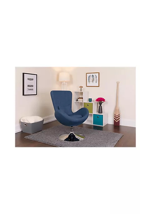Hot Sale 👍 Egg Series Blue Fabric Side Reception Chair by Belnick ✔️ 1 Hot Sale 👍 Egg Series Blue Fabric Side Reception Chair by Belnick ✔️