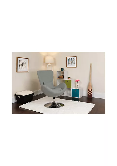 Buy ⭐ Egg Series Light Gray Fabric Side Reception Chair by Belnick 🌟 2 Buy ⭐ Egg Series Light Gray Fabric Side Reception Chair by Belnick 🌟 - Image 2