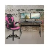 Buy 🧨 Black Gaming Desk and Pink/Black Racing Chair Set with Cup Holder, Headphone Hook & 2 Wire Management Holes by Belnick 🔥