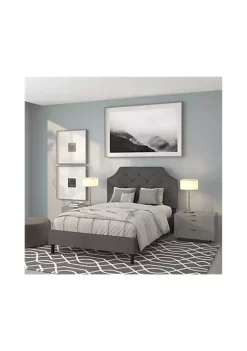 Cheapest ❤️ Brighton Full Size Tufted Upholstered Platform Bed in Dark Gray Fabric by Belnick 🔔