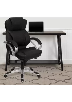 Hot Sale 🎉 High Back Black LeatherSoft Contemporary Executive Swivel Ergonomic Office Chair by Belnick 🛒