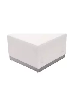 Deals 🔔 HERCULES Alon Series Melrose White LeatherSoft Ottoman with Brushed Stainless Steel Base by Belnick 🥰