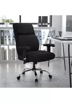 Cheapest π€© HERCULES Series Big & Tall 400 lb. Rated Black Fabric Ergonomic Task Office Chair with Line Stitching and Adjustable Arms by Belnick β¨