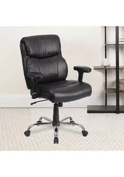 Brand new 🌟 HERCULES Series Big & Tall 400 lb. Rated Black LeatherSoft Ergonomic Task Office Chair with Clean Line Stitching and Arms by Belnick 😀