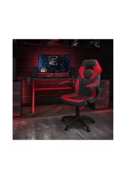 Best Pirce ✔️ Red Gaming Desk and Chair Set with Cup Holder and Headphone Hook by Belnick 🎉