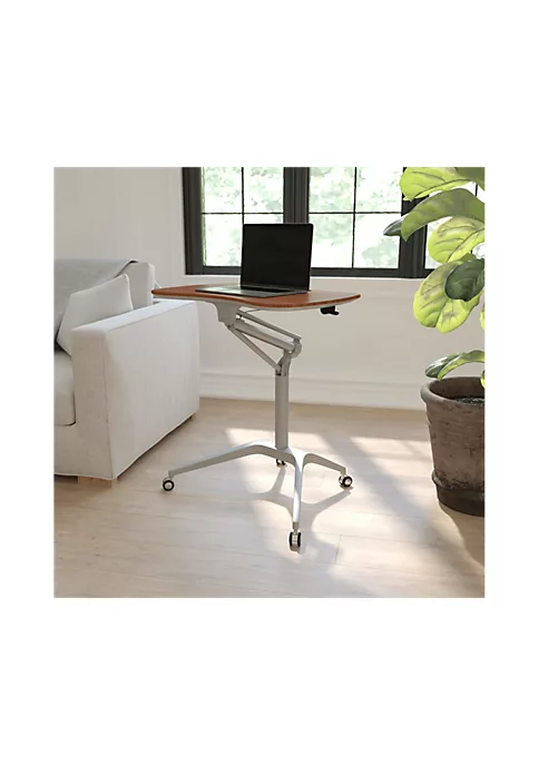 Flash Sale βοΈ Mobile Sit-Down, Stand-Up Mahogany Computer Ergonomic Desk with 28.25''W Top (Adjustable Range 29'' - 41'') by Belnick π 2 Flash Sale βοΈ Mobile Sit-Down, Stand-Up Mahogany Computer Ergonomic Desk with 28.25''W Top (Adjustable Range 29'' - 41'') by Belnick π - Image 2