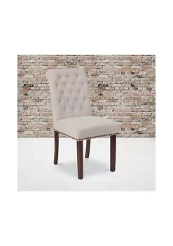 Buy 💯 2 Pk. HERCULES Series Beige Fabric Parsons Chair with Rolled Back, Accent Nail Trim and Walnut Finish by Belnick ❤️