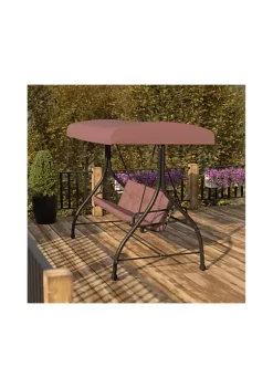 Hot Sale π 3 Seat Outdoor Steel Converting Patio Swing Canopy Hammock with Cushions / Outdoor Swing Bed (Brown) by Belnick π