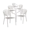 Hot Sale 🧨 Commercial Grade 5 Pack Light Gray Indoor Outdoor Steel Patio Arm Chair with Round Back by Belnick 🥰
